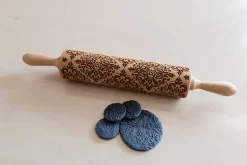 Teigroller Mit Muster, Damast, 43x5 Cm