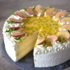 Backset: Pfirsich Maracujasahne-Torte
