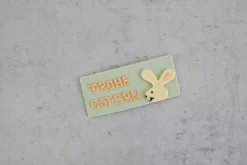 Zuckeraufleger Frohe Ostern, Grün, 8 X 3,5 Cm, 6 Stück