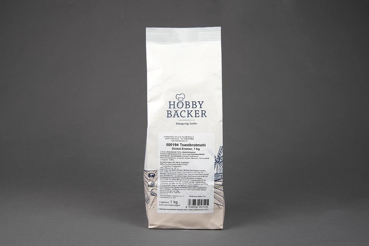 Toastbrotmehl Dinkel-Emmer, 1kg - Backmischung Dinkeltoast 2 Toastbrotmehl Dinkel-Emmer, 1kg - Backmischung Dinkeltoast - Image 2