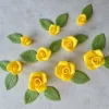 Rosenset Gelb Aus Marzipan 9 Rosen + 14 Blätter