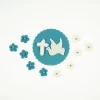 Tortenaufleger-Set Kommunion, Taube U. Kreuz/Blumen