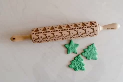 Teigroller Mit Muster, Weihnachten, 43x5 Cm