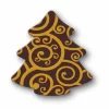 Schoko-Tannenbaum Mit Goldornamenten, 3,3 X 3 Cm, 24 Stück