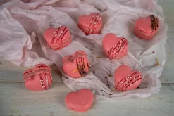 Macaron-Schalen Herz, Rosa, 30 Stk., 4,5x4cm