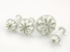 Ausstecher-Set Mit Auswerfer: Margeriten, Kunststoff, Weiß, 4 Stück á 14, 19, 28, 35 Mm