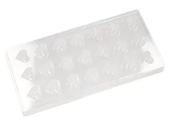 Schokoladenform: Herz, Kunststoff, Transparent, 21 Mulden á 24 X 27 X 15 Mm -Hobbybäcker b10361