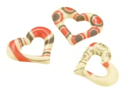 Schoko-Dekor: Herz, Weiße Schokolade, 1 Folie/45 Stück á 30 Mm