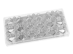 Schokoladen-Magnetform: Herz, Kunststoff & Edelstahl, 18 Mulden á 32 X 30 X 15 Mm -Hobbybäcker b12881