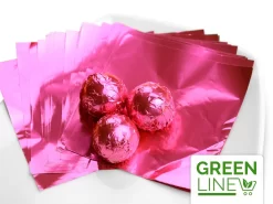 Alu-Wickelfolie, Aluminium, Pink, 50 Stück á 8 X 8 Cm