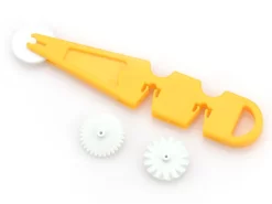 Modellierrädchen Mit 3 Aufsätzen, Gelb-Weiß 5 Modellierrädchen Mit 3 Aufsätzen, Gelb-Weiß -Hobbybäcker b15321