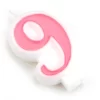 Zahlenkerze: Neun/9, Wachs, Rosa-Weiß, 6 X 3 Cm