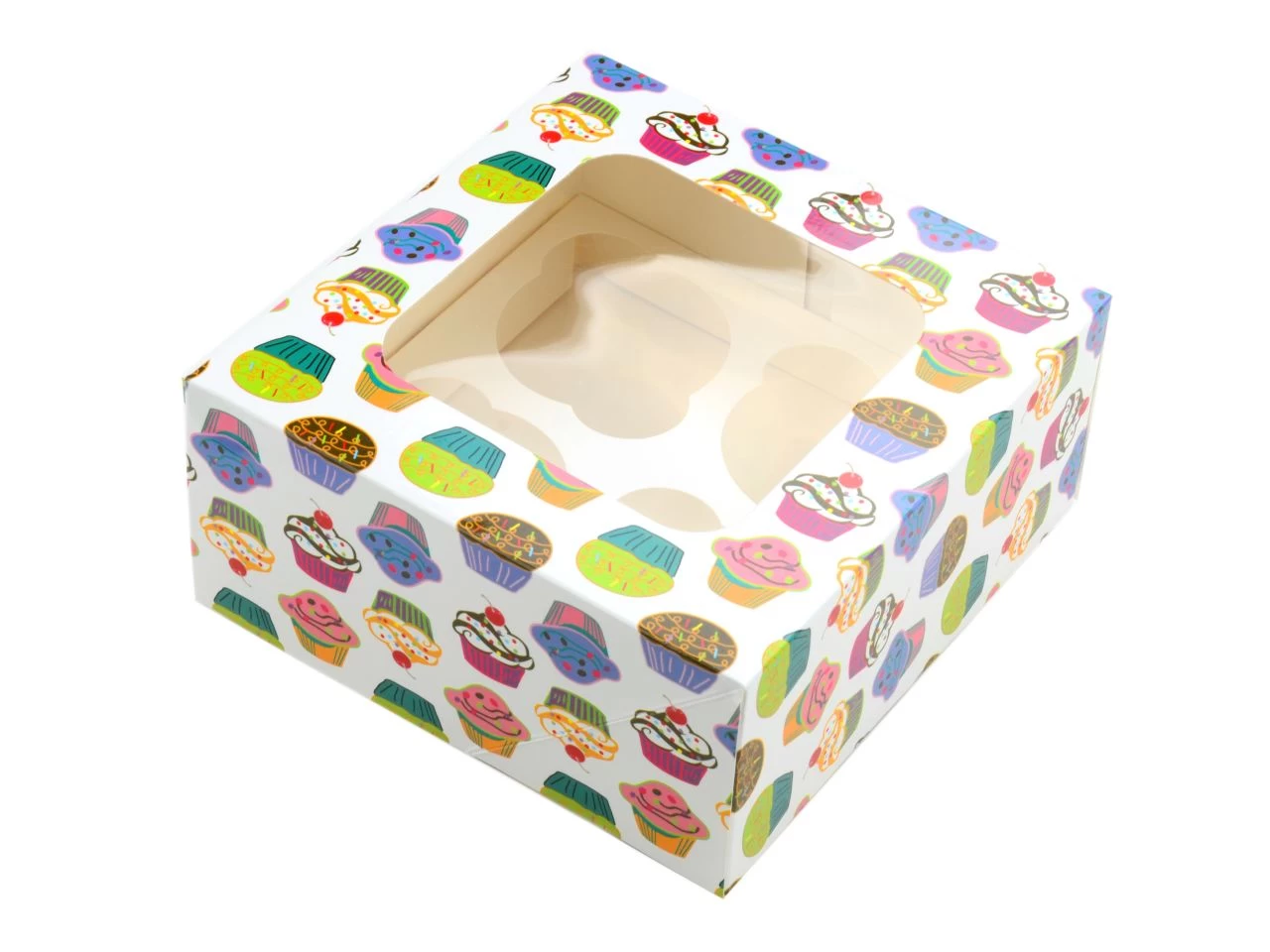 Cupcake Box: Törtchen, Mit Einsatz Für 4 Muffins, Pappe, Bunt, 2er-Set á 16 X 16 X 7,5 Cm 1 Cupcake Box: Törtchen, Mit Einsatz Für 4 Muffins, Pappe, Bunt, 2er-Set á 16 X 16 X 7,5 Cm
