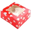Cupcake Box: Herzen, Mit Einsatz Für 4 Muffins, Pappe, Rot-Weiß, 2er-Set á 16 X 16 X 7,5 Cm