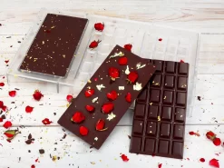 Schokoladenform: Tafel, Kunststoff, Farblos, 3 Mulden á 144 X 70 X 8 Mm