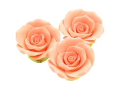 Zucker-Rosen, Lachsfarbe, 3 Stück, 3,5 X 3 Cm