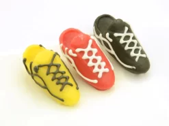 Zucker-Figuren Fußballschuhe, Schwarz, Rot & Gelb, 4 Stück á 40 X 15 X 12 Mm