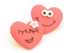 Zuckerdekor Herzgesicht, 2 Designs, Rot, 10 Stück á 40 X 35 X 10 Mm