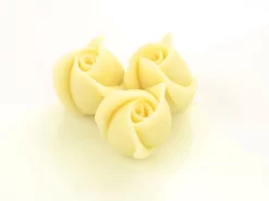 Kleine Marzipan-Rosen, Weiß, 4 Stück, 2,5 X 2,5 Cm