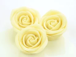 Große Marzipan-Rosen, Weiß, 2 Stück, 4,5 X 2,5 Cm