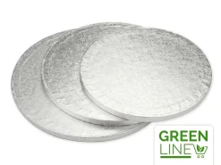 Cakeboard: Rund In Silber, 5 Stück á 46 X 1,2 Cm
