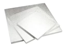 Cakeboard: Quadrat In Silber, 35 X 1,2 Cm