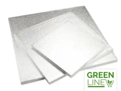 Cakeboard: Quadrat In Silber, 5 Stück á 20 X 1,2 Cm