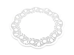 Tortenspitze, Rund, Weiß, 100 Stück á 38 Cm