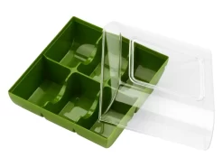 Silikomart Macarons-Verpackung: Grün, Kunststoff, Olive & Transparent, Für 6 Macarons, 9,9 X 9,4 X 5,3 Cm -Hobbybäcker b24402