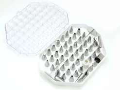 Garniertüllen-Set Spritztüllen-Set In Box, Edelstahl, 55-teilig, Inkl. Blumennägeln & Adapter