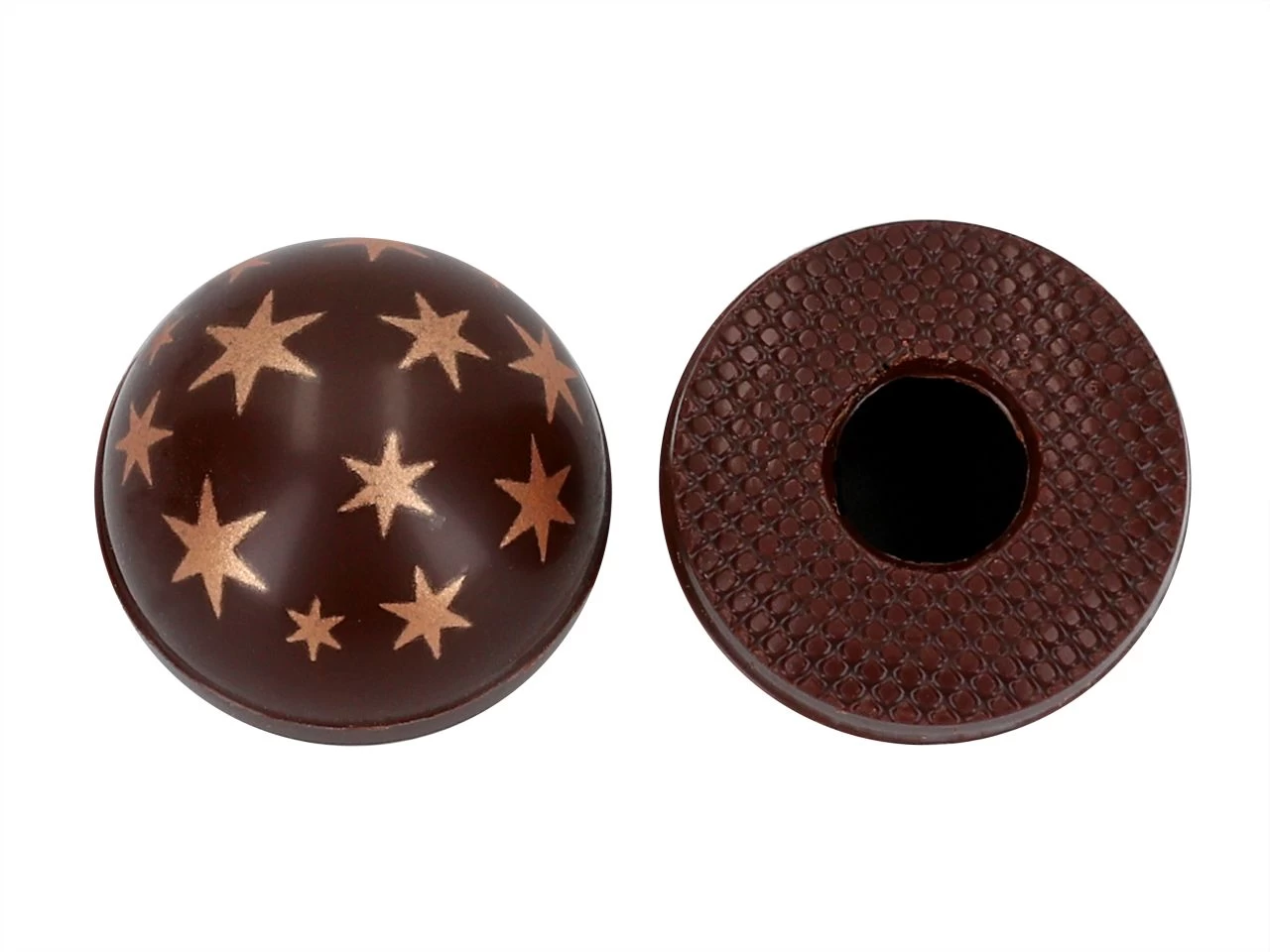 Pralinen-Halbkugeln Mit Sternen, Zartbitter, 1 Folie á 54 Stück 1 Pralinen-Halbkugeln Mit Sternen, Zartbitter, 1 Folie á 54 Stück