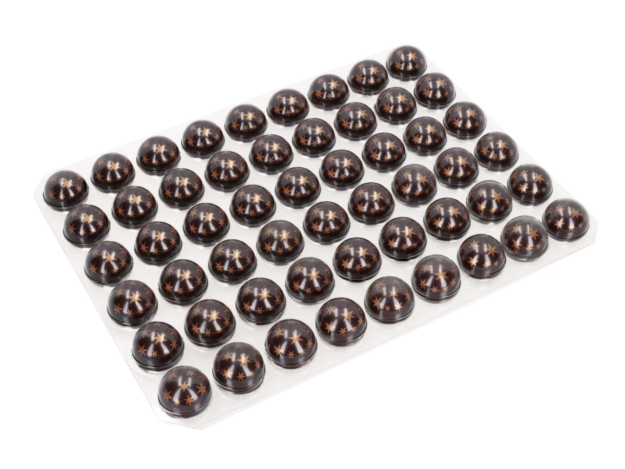 Pralinen-Halbkugeln Mit Sternen, Zartbitter, 1 Folie á 54 Stück 2 Pralinen-Halbkugeln Mit Sternen, Zartbitter, 1 Folie á 54 Stück - Image 2