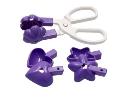 Cake Pop Former, Kunststoff, Weiß-Lila, 3 Aufsätze (Blume, Stern, Herz)