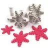 DEKOFEE Ausstecher-Set Mit Stempel: Schneeflocken, Kunststoff, Weiß, 3er-Set
