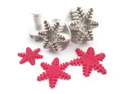 DEKOFEE Ausstecher-Set Mit Stempel: Schneeflocken, Kunststoff, Weiß, 3er-Set