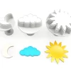 DEKOFEE Ausstecher-Set Mit Stempel: Himmel, Kunststoff, Weiß, 3er-Set