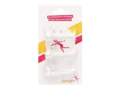 DEKOFEE Mini-Ausstecher-Set Mit Stempel: Blumen, Kunststoff, Weiß, 3er-Set