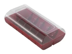 Silikomart Macarons-Verpackung: Ruby, Kunststoff, Rubinrot & Transparent, Für 12 Macarons, 18,4 X 9,4 X 5,3 Cm -Hobbybäcker b70190