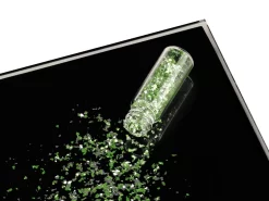 Mini-Flacon Flitter Silber-Grün, Grob, Essbares Echtsilber, Ca. 0,25 G