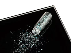 Mini-Flacon Flitter Silber-Blau, Grob, Essbares Echtsilber, Ca. 0,25 G