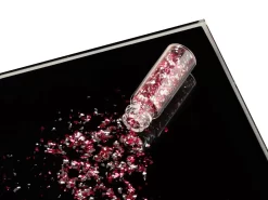 Mini-Flacon Flitter Silber-Pink, Grob, Essbares Echtsilber, Ca. 0,25 G