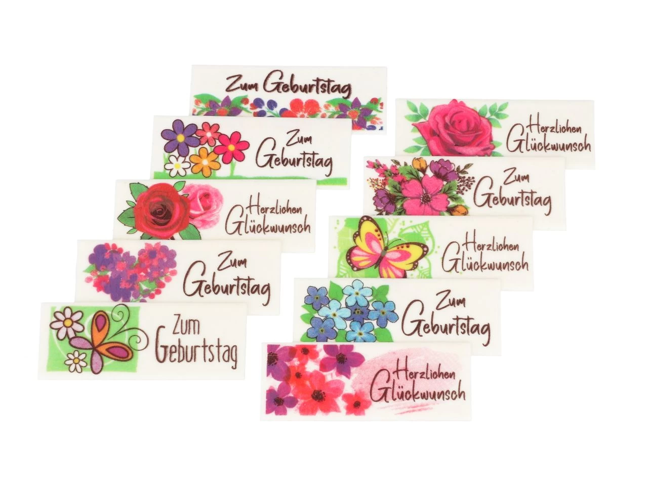 Cupcakes-Aufleger Zum Geburtstag, 6 Designs, Bunt, 6 Stück á 85 X 33 Mm 1 Cupcakes-Aufleger Zum Geburtstag, 6 Designs, Bunt, 6 Stück á 85 X 33 Mm