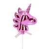 Cake Topper: 3D-Einhorn, Glänzendes Pink, 6,5 X 9 X 3,3 Cm