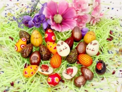 Halbeier Floral, Zartbitter, 4 Designs, 1/3 Folie á 21 Stück 5 Halbeier Floral, Zartbitter, 4 Designs, 1/3 Folie á 21 Stück -Hobbybäcker b80382