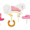 Zuckerdekor Pferde-Set, Pink & Weiß, 4 Designs (Pferd, Stiefel, Hut, Hufeisen)