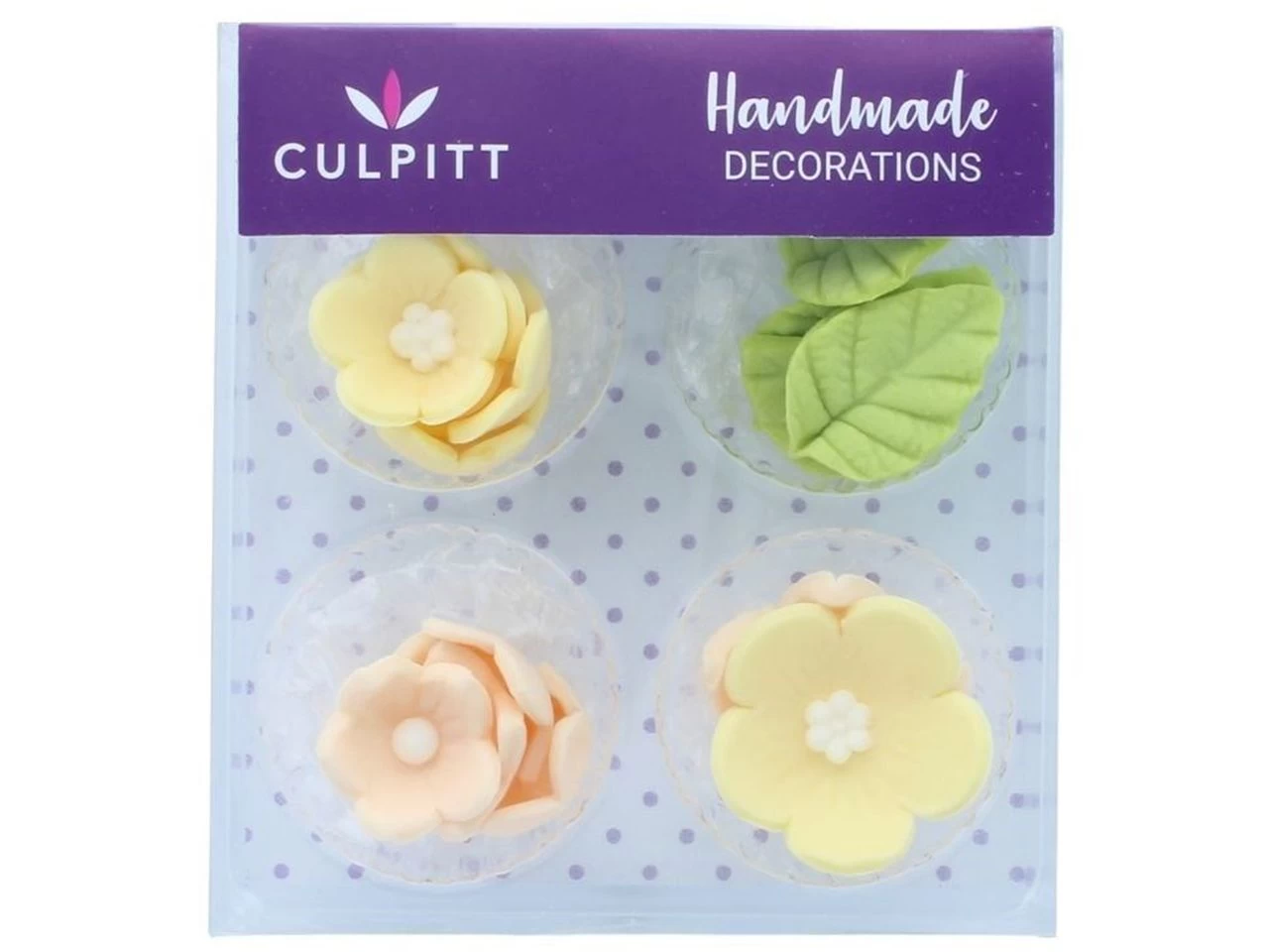Culpitt: Zuckerdekor Blumen & Blätter Pastell, Gelb, Apricot & Hellgrün, 15-25 Mm, 16 Stück 2 Culpitt: Zuckerdekor Blumen & Blätter Pastell, Gelb, Apricot & Hellgrün, 15-25 Mm, 16 Stück - Image 2