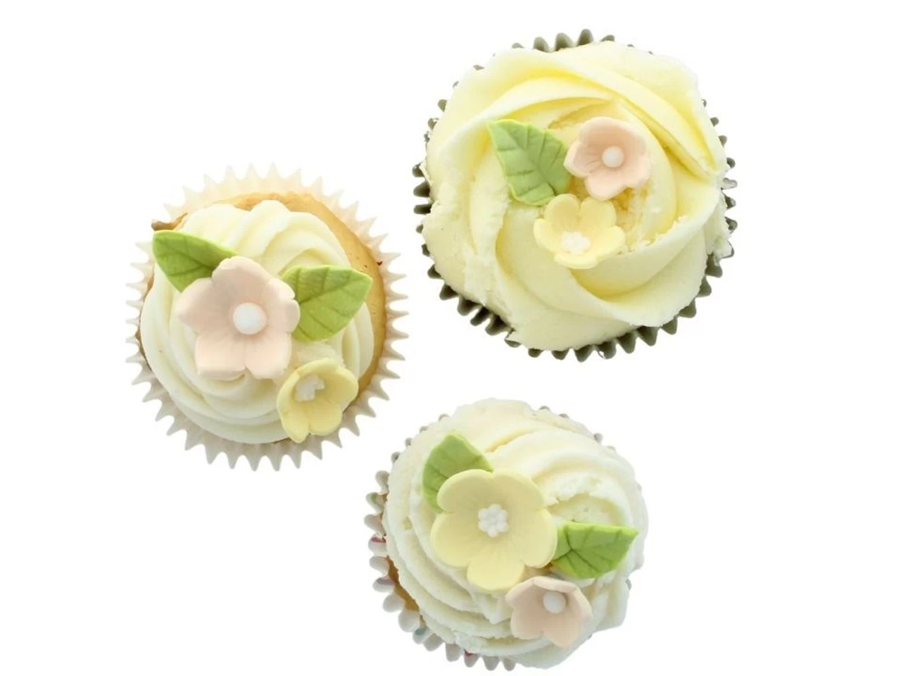 Culpitt: Zuckerdekor Blumen & Blätter Pastell, Gelb, Apricot & Hellgrün, 15-25 Mm, 16 Stück 3 Culpitt: Zuckerdekor Blumen & Blätter Pastell, Gelb, Apricot & Hellgrün, 15-25 Mm, 16 Stück - Image 3