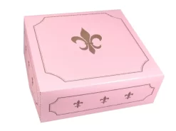 Tortenkarton: Rosa-Gold, 32 X 32 X 12 Cm