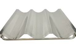 Stangenbrot-Backblech Mit 3 Längsmulden 34 X 38 Cm