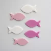 Tortenaufleger Fische, Fondant, Rosa/weiß, 12 Stk., 4 Cm